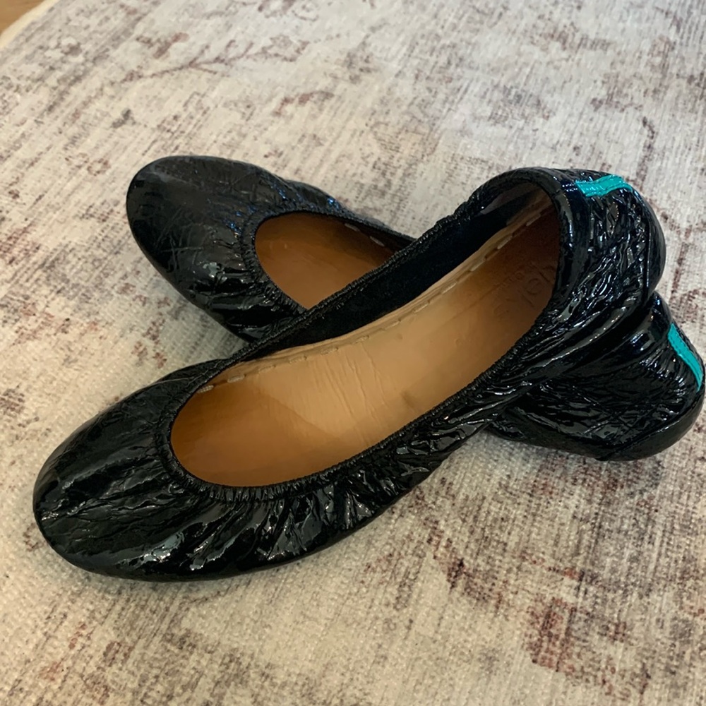 Tieks Black Obsidian patent ballet flats